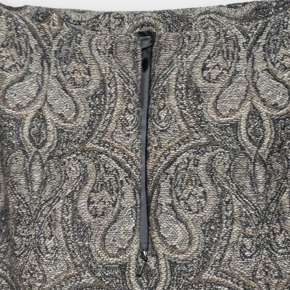 Talbots Black & Brown Paisley Wool Maxi Skirt – Fringe Hem Size 6 - Picture 9 of 14